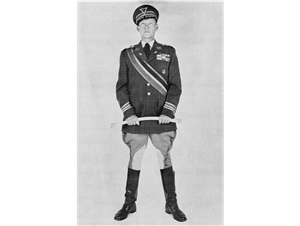 White man in a military costume reminiscent of a World War Two German military uniform